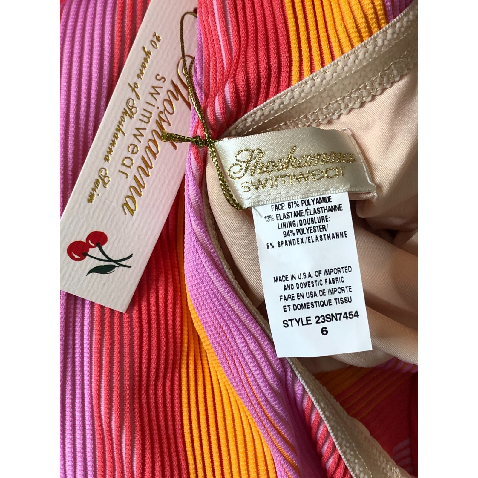 Shoshanna Women's Standard Shoulder Ruffle One Piece, Sunset Sorbet Size 6 Nwt — image 3 of 3